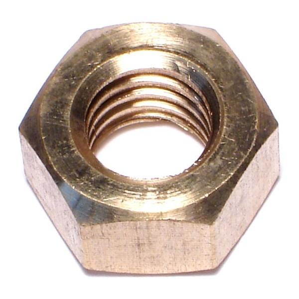 Midwest Fastener Hex Nut, 7/16"-14, Brass, Not Graded, 8 PK 68335